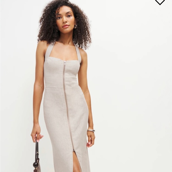 NWT Reformation Edina Linen Dress - Size 2 - Picture 2 of 8